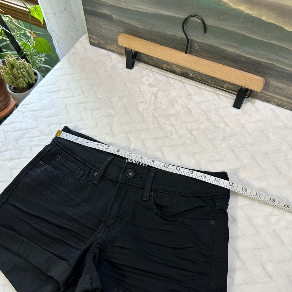 Nice $48 Denizen Levis Black Button Zip Stretch Jean Denim Shorts Womens 9 M - Picture 3 of 13